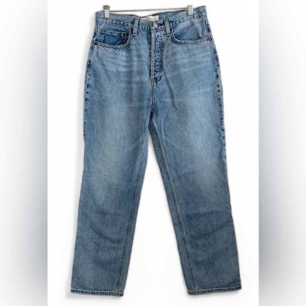 Denim Forum Size 28 By Aritzia The Joni High Rise Loose 29L Jeans Light Wash